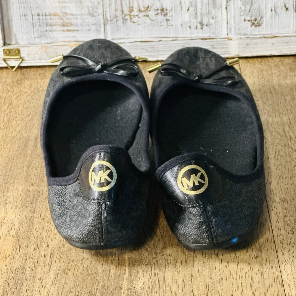 Michael Kors Women's Flat  Shoes   Melody Ballet‎ Signature Black Size 7.5